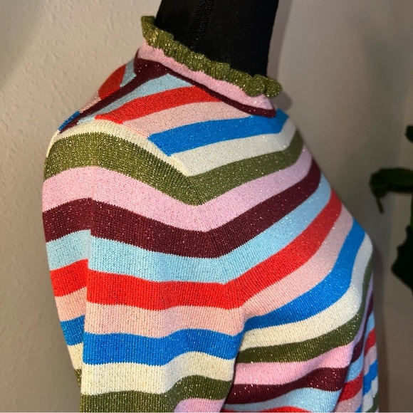Boden Women’s Lara Sparkle Striped Cotton Blend Sweater Jumper Size 8 - Picture 10 of 16